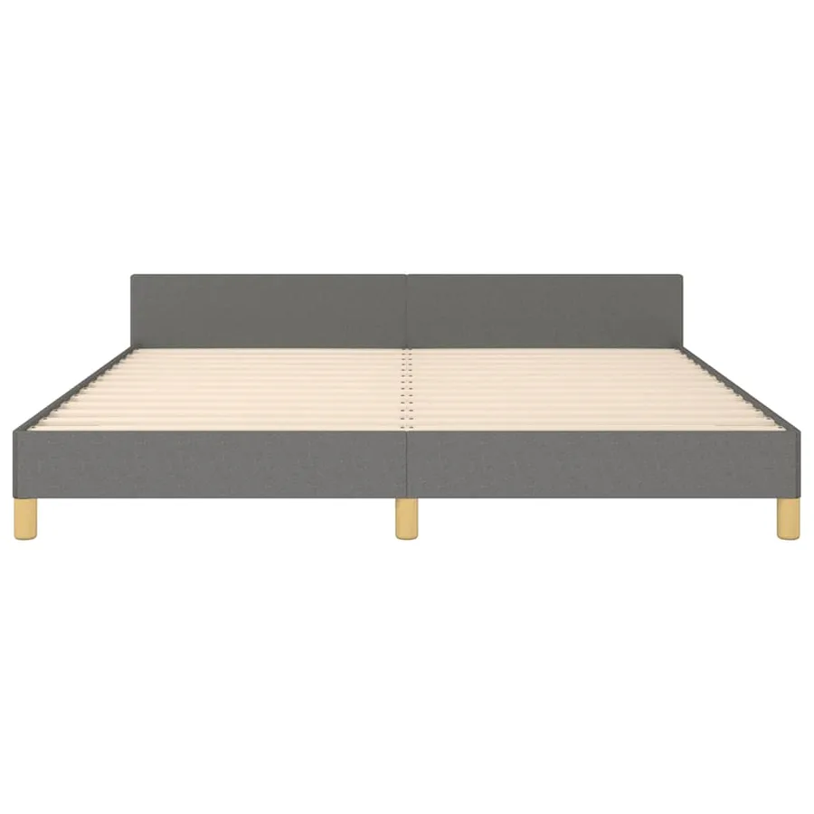 Cadre de lit sans matelas gris foncé 180x200 cm tissu - 5