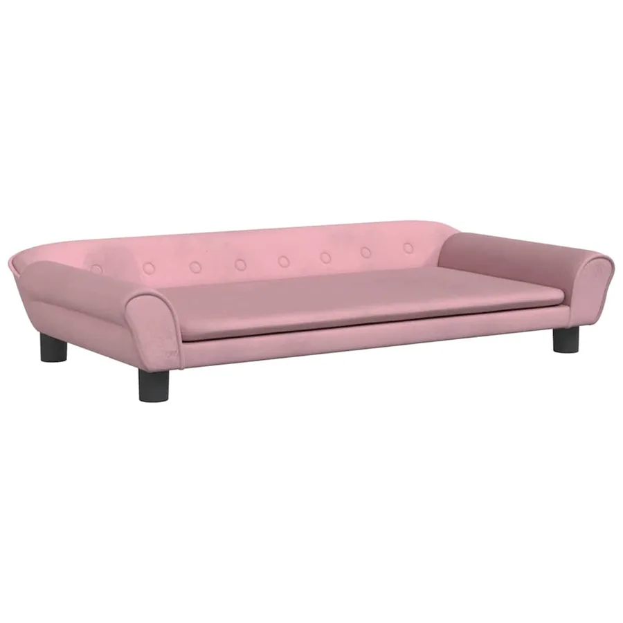 Lit pour chien rose 100x50x21 cm velours - 2