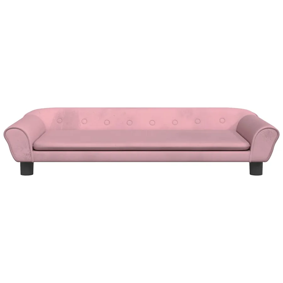 Lit pour chien rose 100x50x21 cm velours - 3