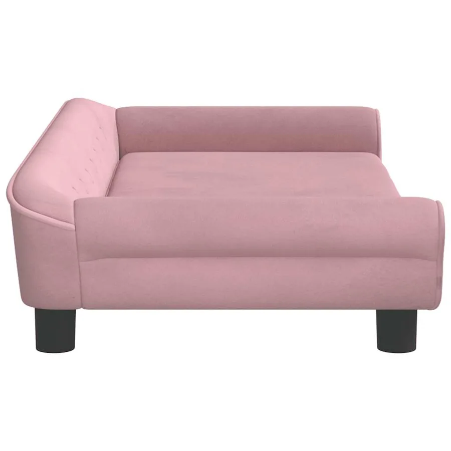 Lit pour chien rose 100x50x21 cm velours - 4