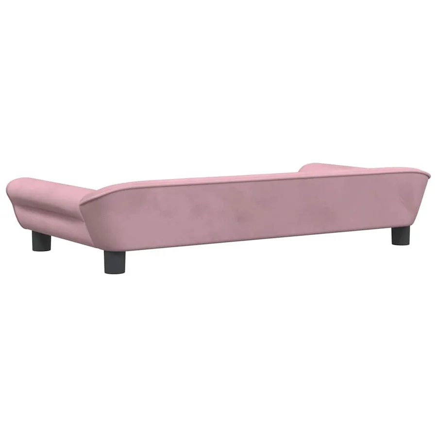 Lit pour chien rose 100x50x21 cm velours - 5
