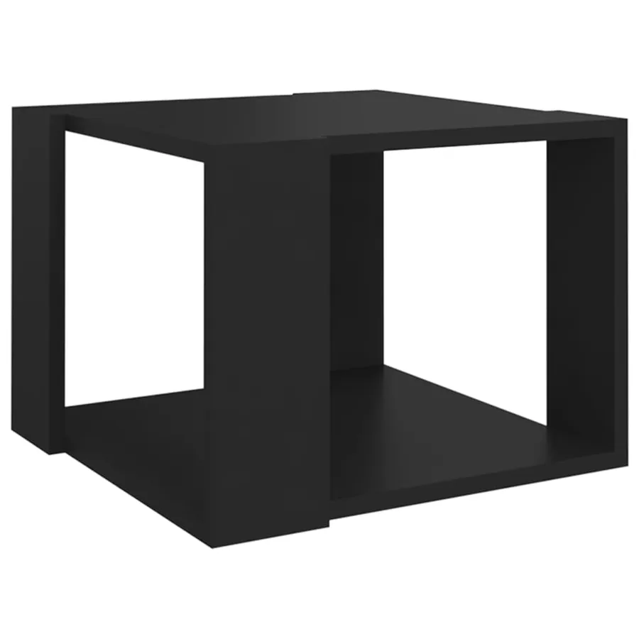 Table basse Noir 40x40x30 cm Bois d'ingénierie - 2