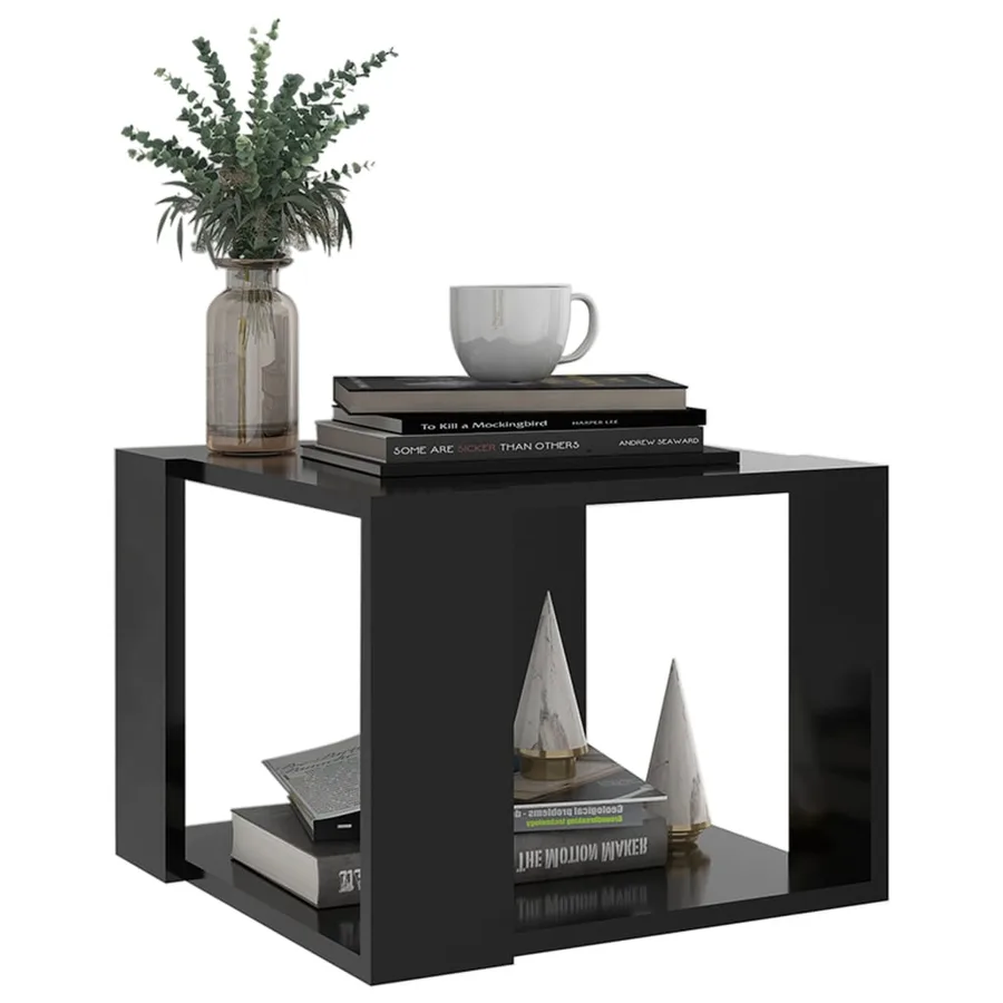 Table basse Noir 40x40x30 cm Bois d'ingénierie - 3