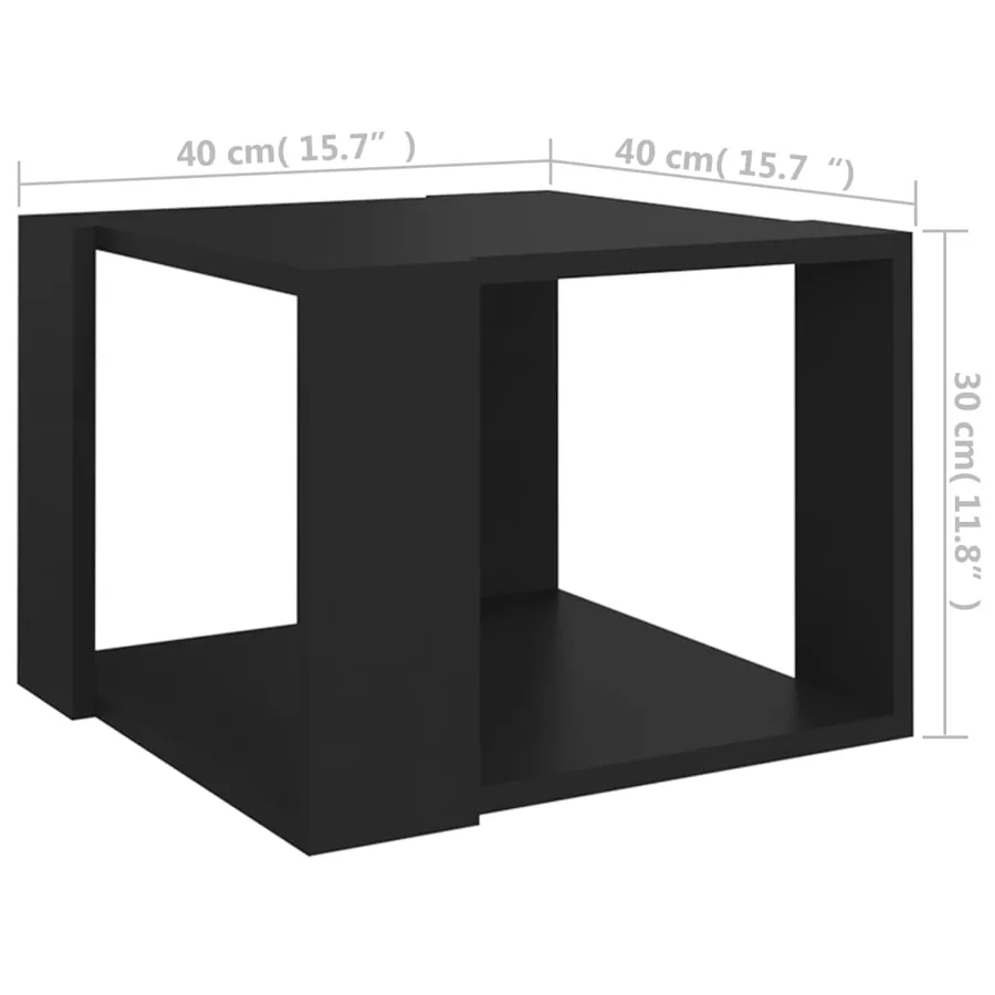 Table basse Noir 40x40x30 cm Bois d'ingénierie - 5