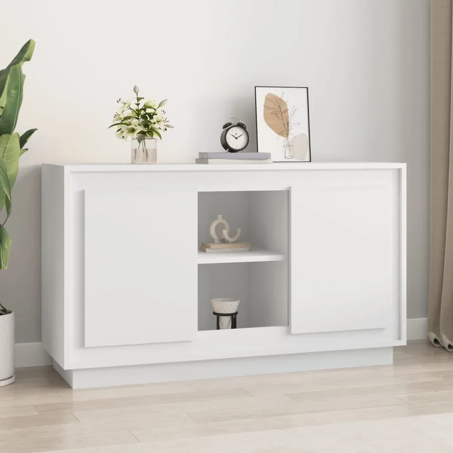 Buffet blanc 102x35x60 cm bois d'ingénierie