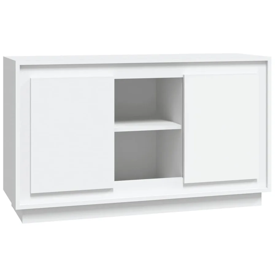 Buffet blanc 102x35x60 cm bois d'ingénierie - 2