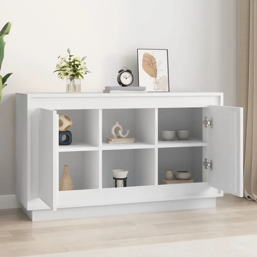 Buffet blanc 102x35x60 cm bois d'ingénierie - 3