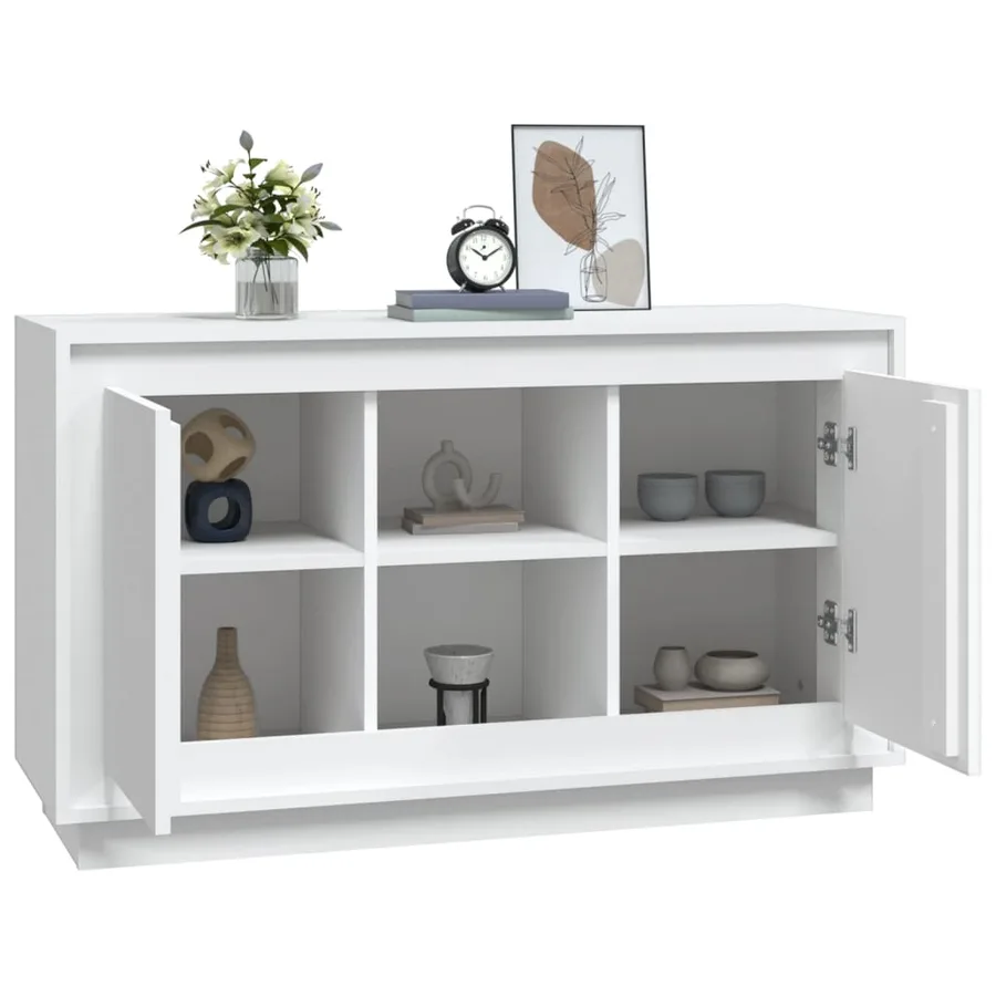 Buffet blanc 102x35x60 cm bois d'ingénierie - 4