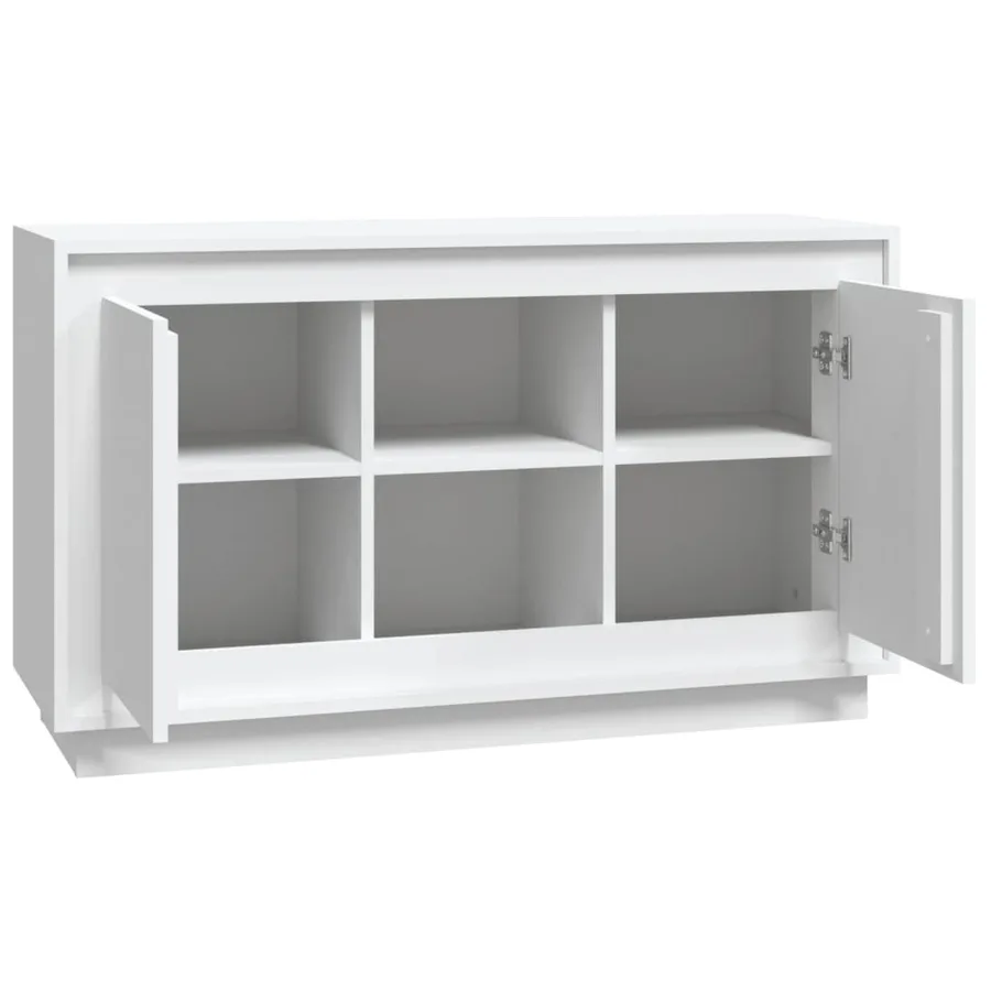 Buffet blanc 102x35x60 cm bois d'ingénierie - 6
