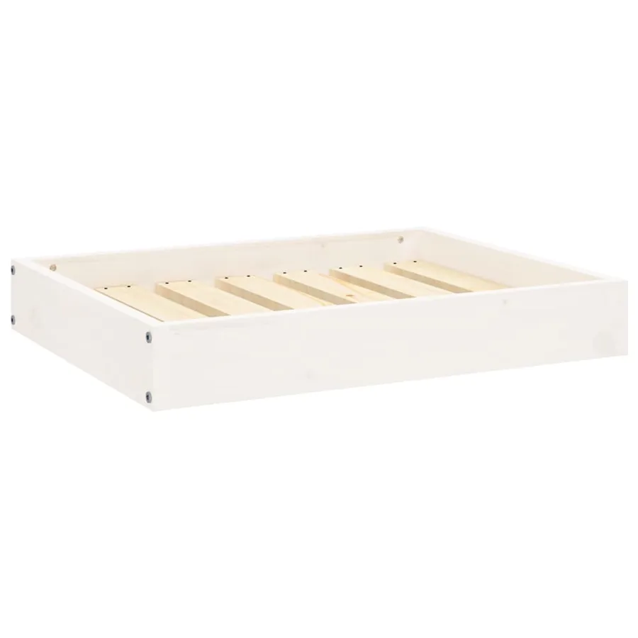 Lit pour chien Blanc 61,5x49x9 cm Bois de pin solide - 2