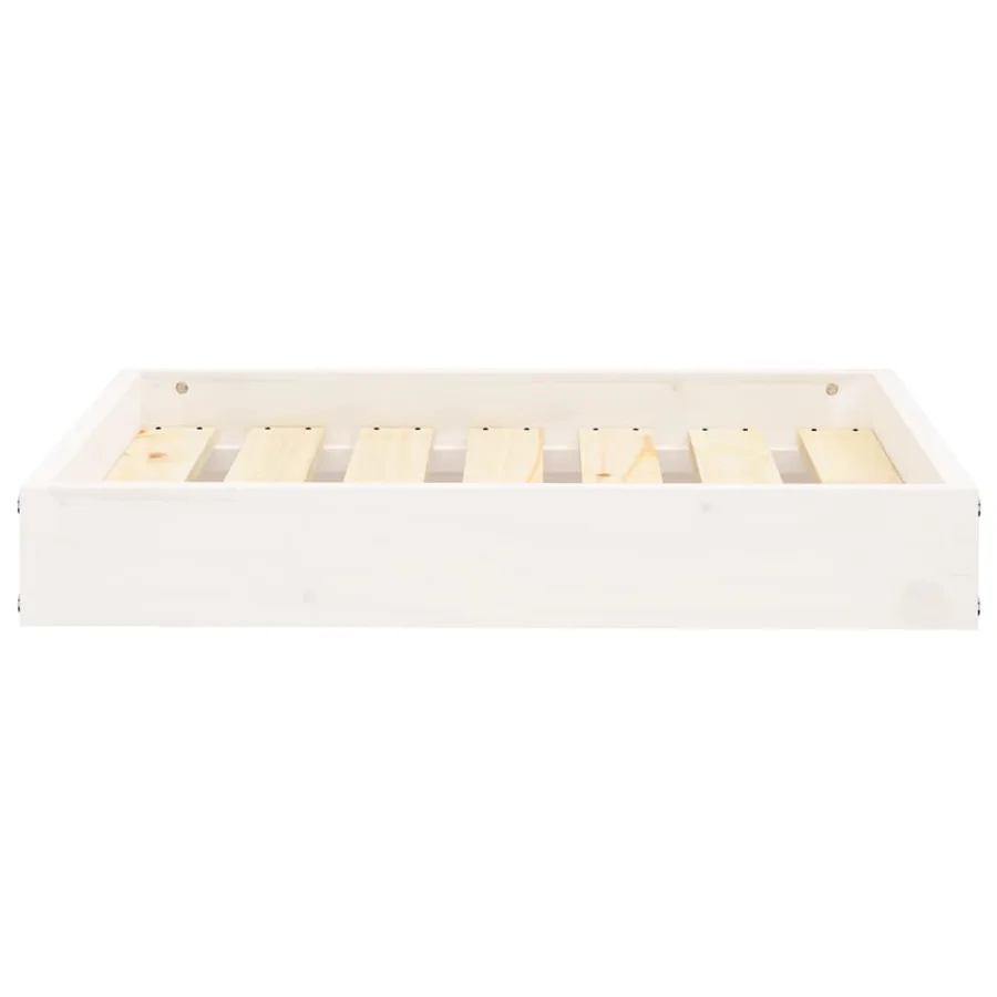 Lit pour chien Blanc 61,5x49x9 cm Bois de pin solide - 4