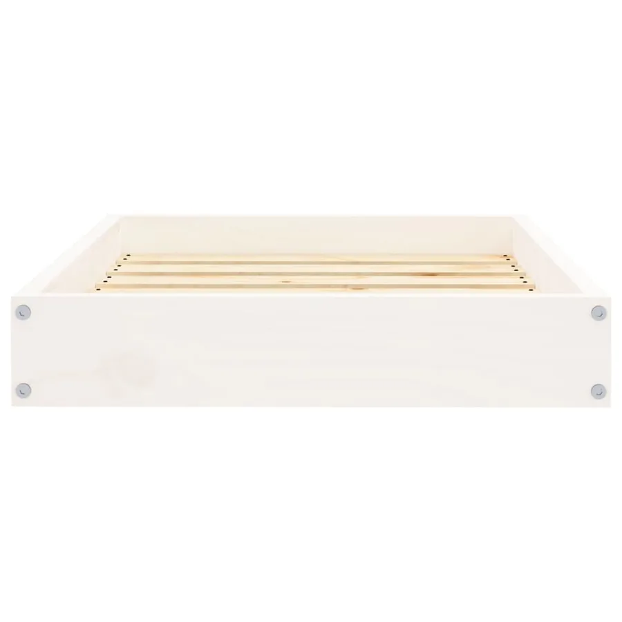 Lit pour chien Blanc 61,5x49x9 cm Bois de pin solide - 5