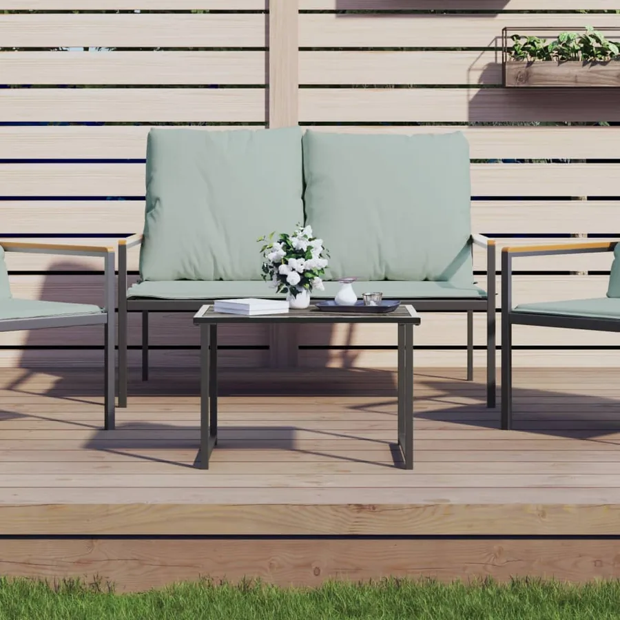 Table de jardin anthracite 55x40x37 cm acier