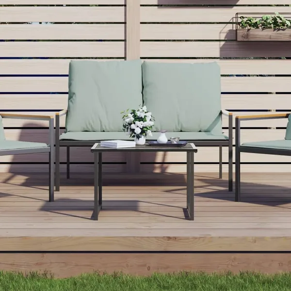 Table de jardin anthracite 55x40x37 cm acier