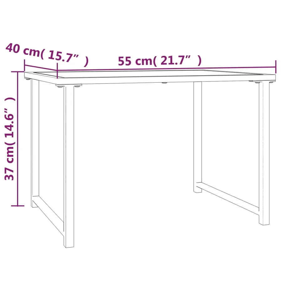 Table de jardin anthracite 55x40x37 cm acier - 6
