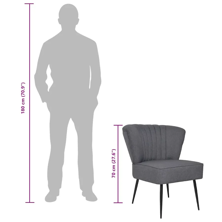 Chaise de cocktail gris foncé tissu - 7
