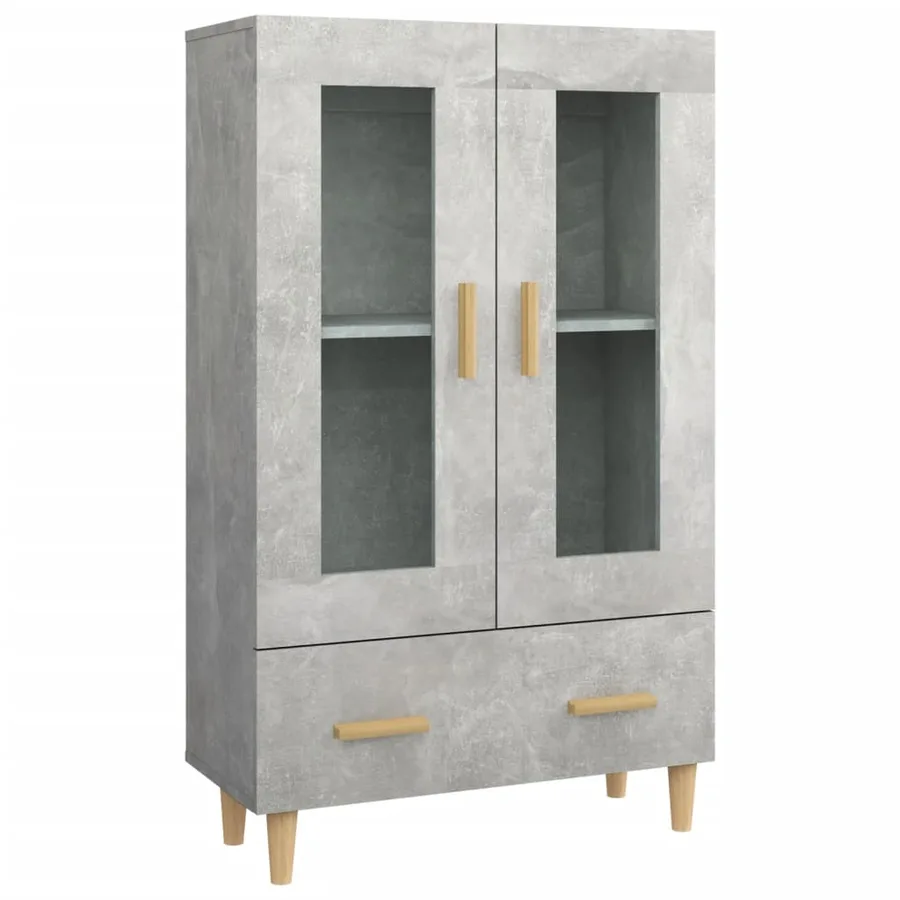 Buffet haut Gris béton 70x31x115 cm Bois d'ingénierie - 2