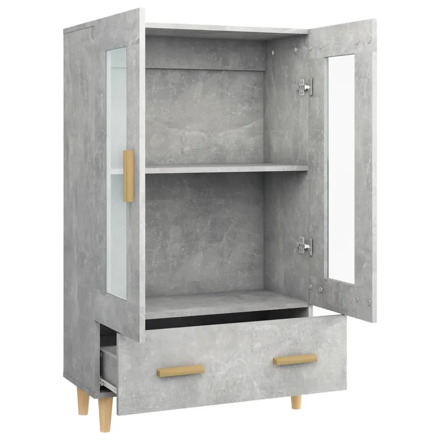 Buffet haut Gris béton 70x31x115 cm Bois d'ingénierie - 6