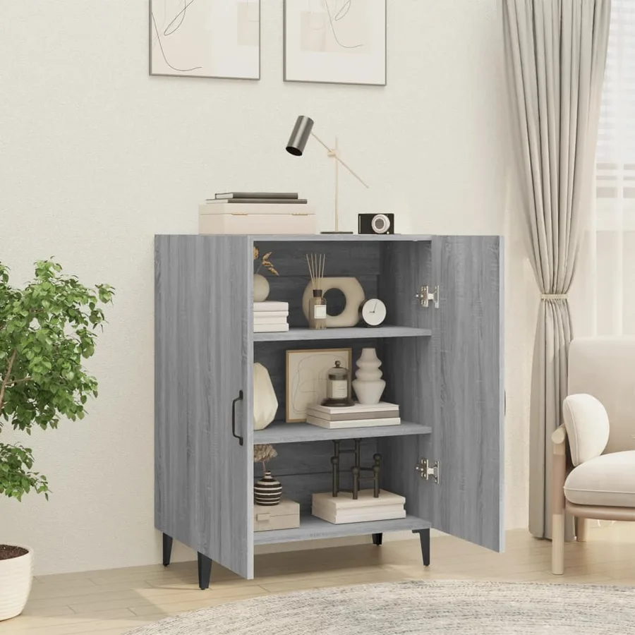 Buffet Sonoma gris 70x34x90 cm Bois d'ingénierie - 6