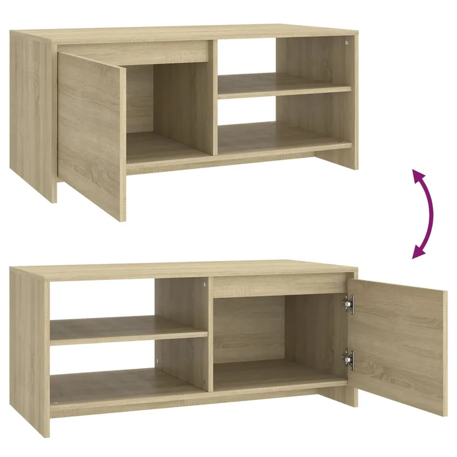 Table basse chêne sonoma 102x50x45 cm bois d'ingénierie - 8