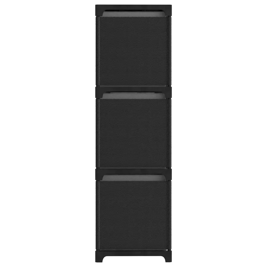 Étagère à 9 cubes avec boîtes Noir 103x30x107,5 cm Tissu - 3