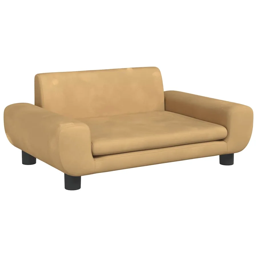 Lit pour chien marron 70x45x33 cm velours - 2