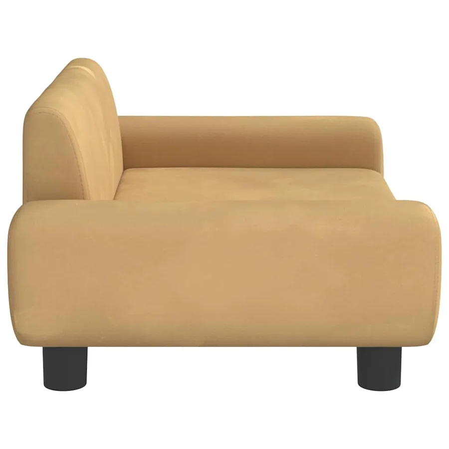 Lit pour chien marron 70x45x33 cm velours - 4