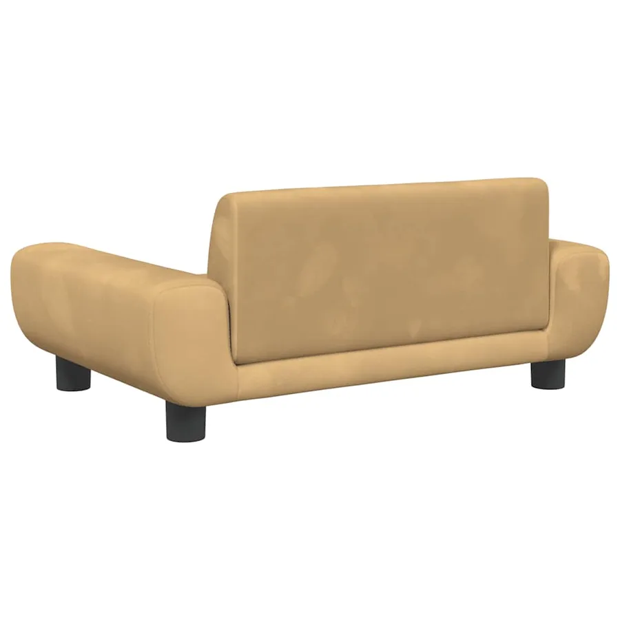 Lit pour chien marron 70x45x33 cm velours - 5