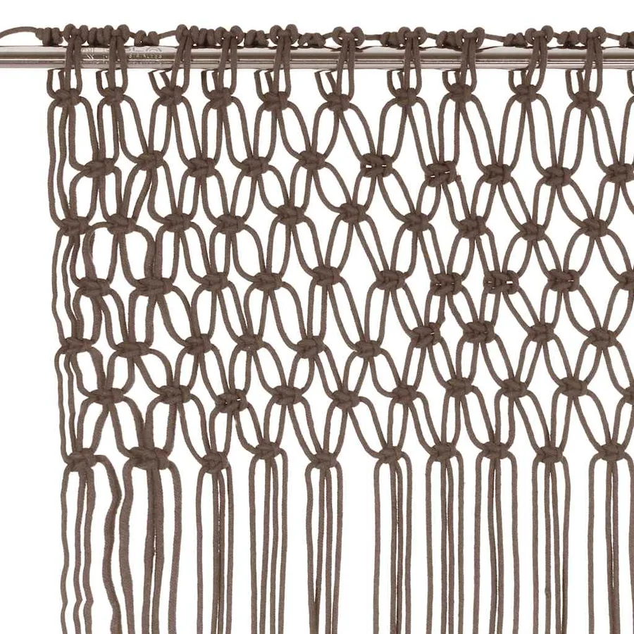 Rideau en macramé Taupe 140x240 cm Coton - 4