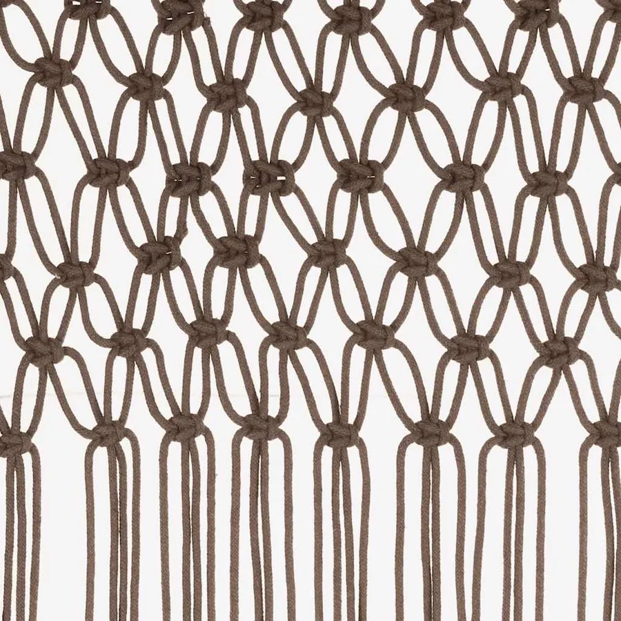 Rideau en macramé Taupe 140x240 cm Coton - 5