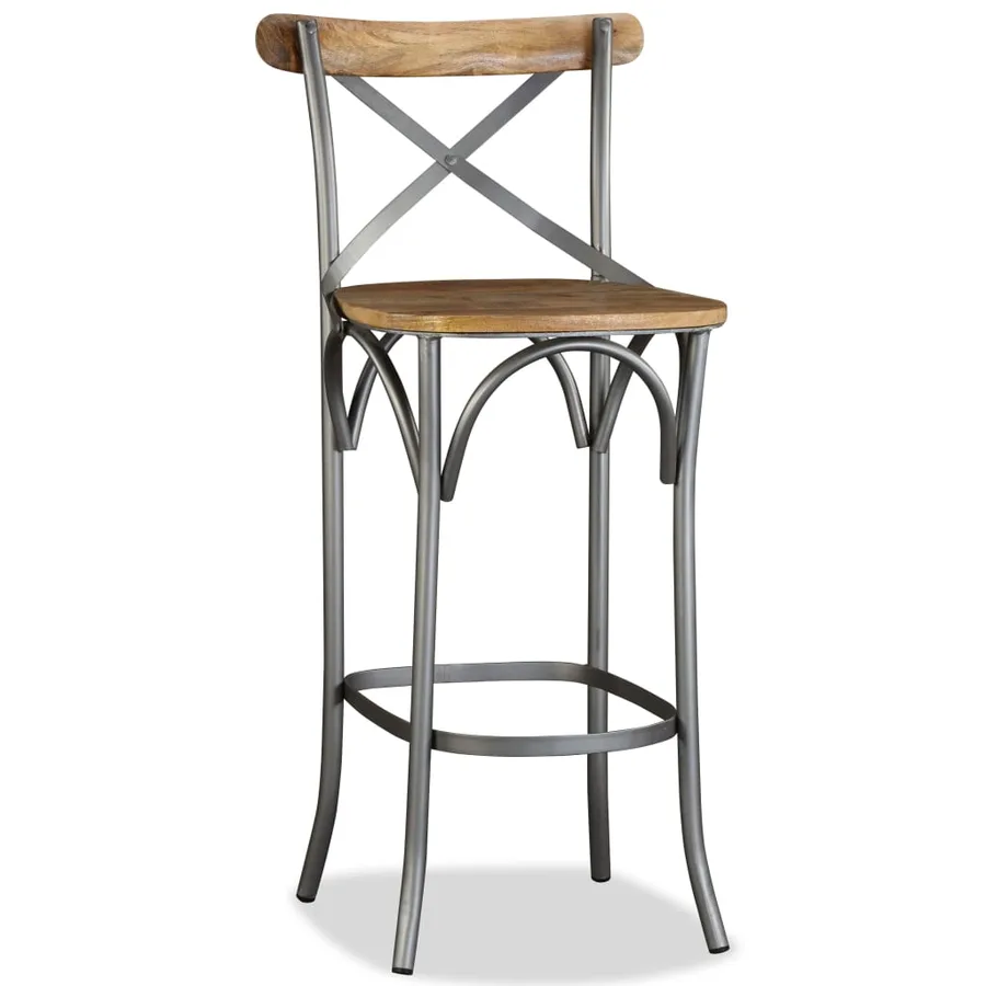 Tabouret de bar Bois de manguier massif - 5
