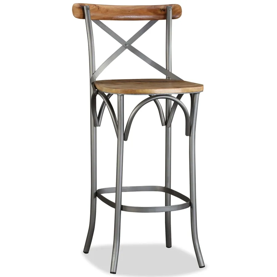 Tabouret de bar Bois de manguier massif - 6