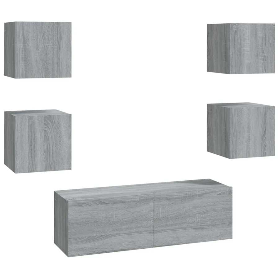 Ensemble de meubles TV muraux Sonoma gris Bois d'ingénierie - 2