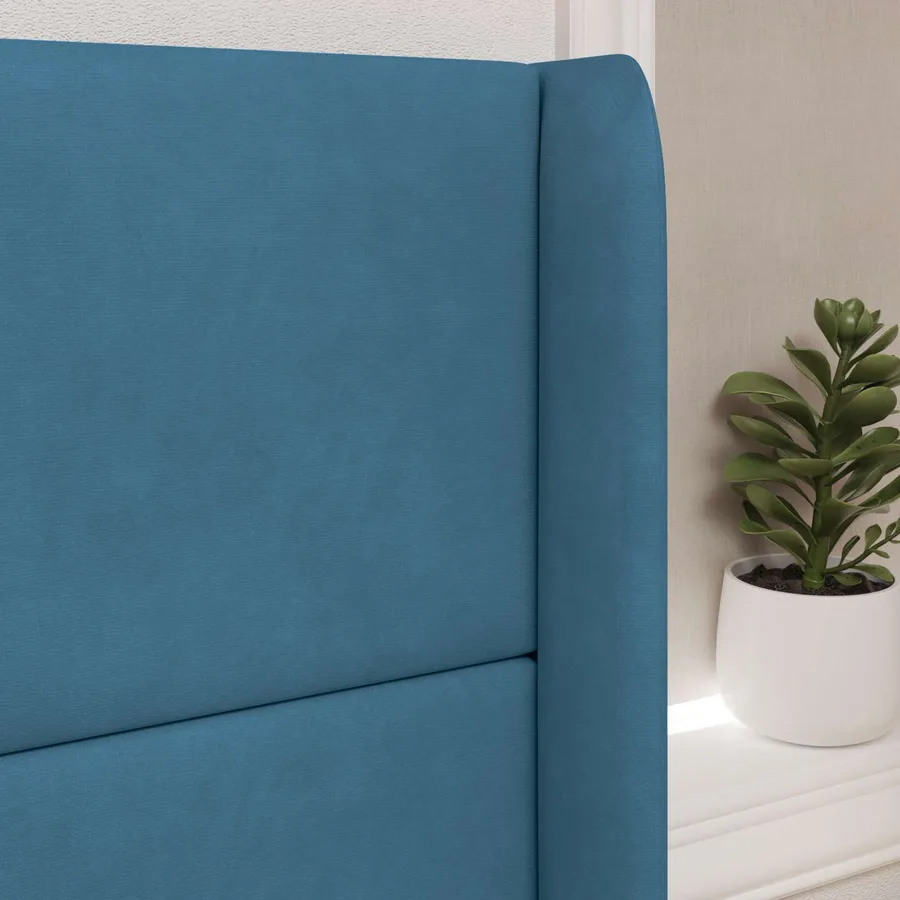 Oreille de tête de lit Bleu 80 x 16 x 4 cm Velours - 4