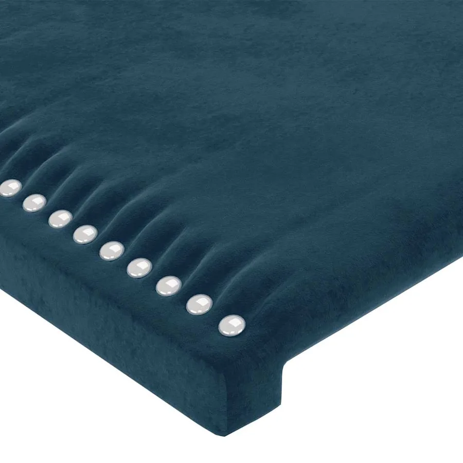 Tête de lit avec oreilles Bleu foncé 203x23x78/88 cm Velours - 5