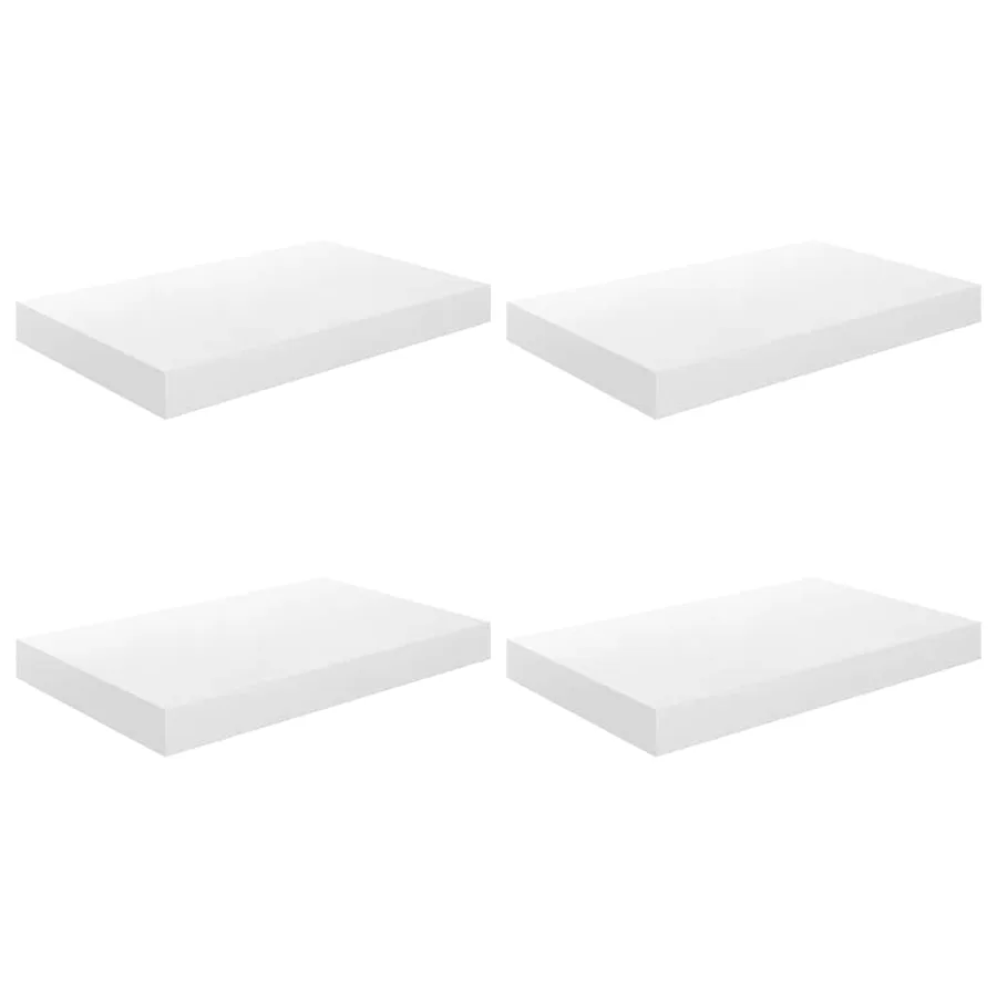 Étagère murale flottante 4 pcs Blanc brillant 40x23,5x3,8 cm MDF - 2