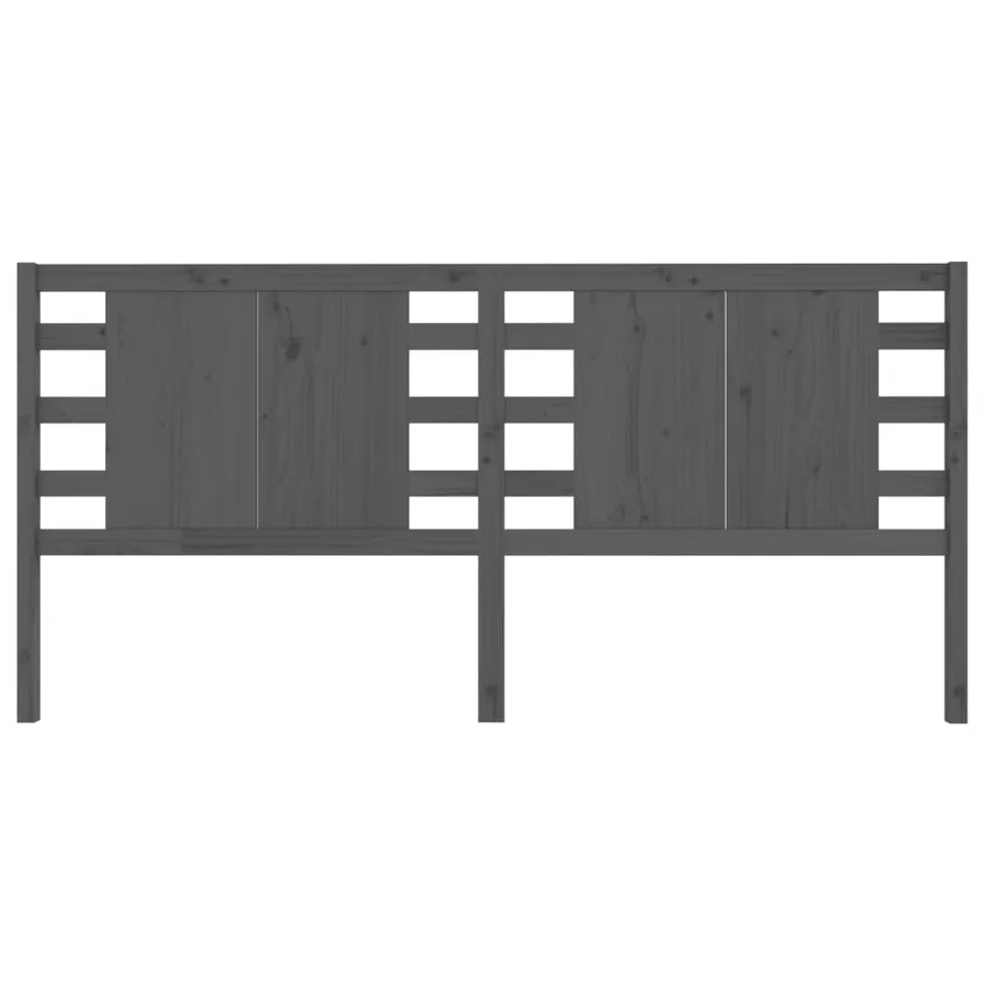 Tête de lit Gris 146x4x100 cm Bois massif de pin - 3