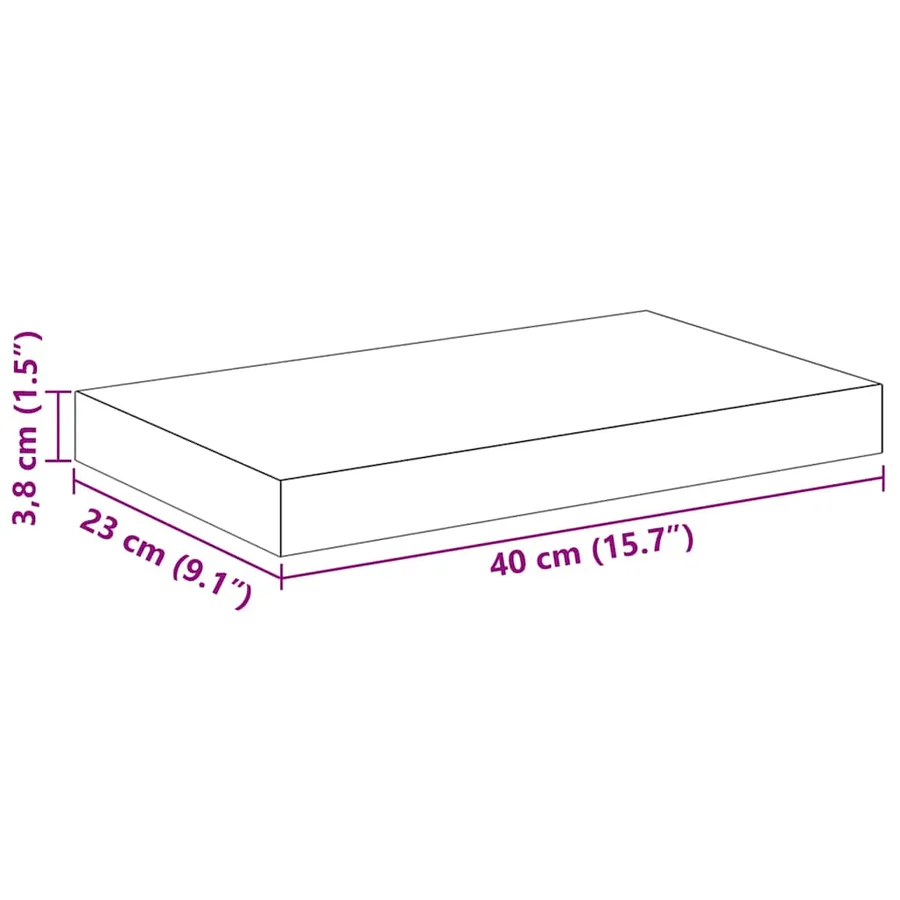 Étagères murales flottantes 4 pcs noir 40x23,5x3,8 cm MDF - 15