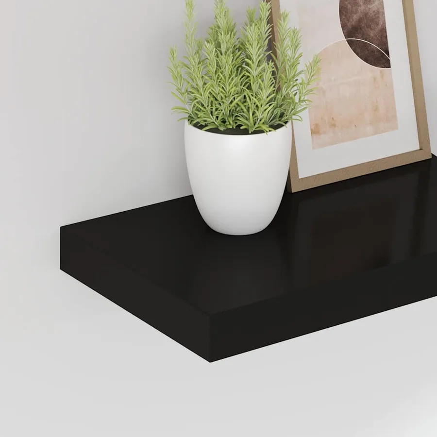 Étagères murales flottantes 4 pcs noir 40x23,5x3,8 cm MDF - 4