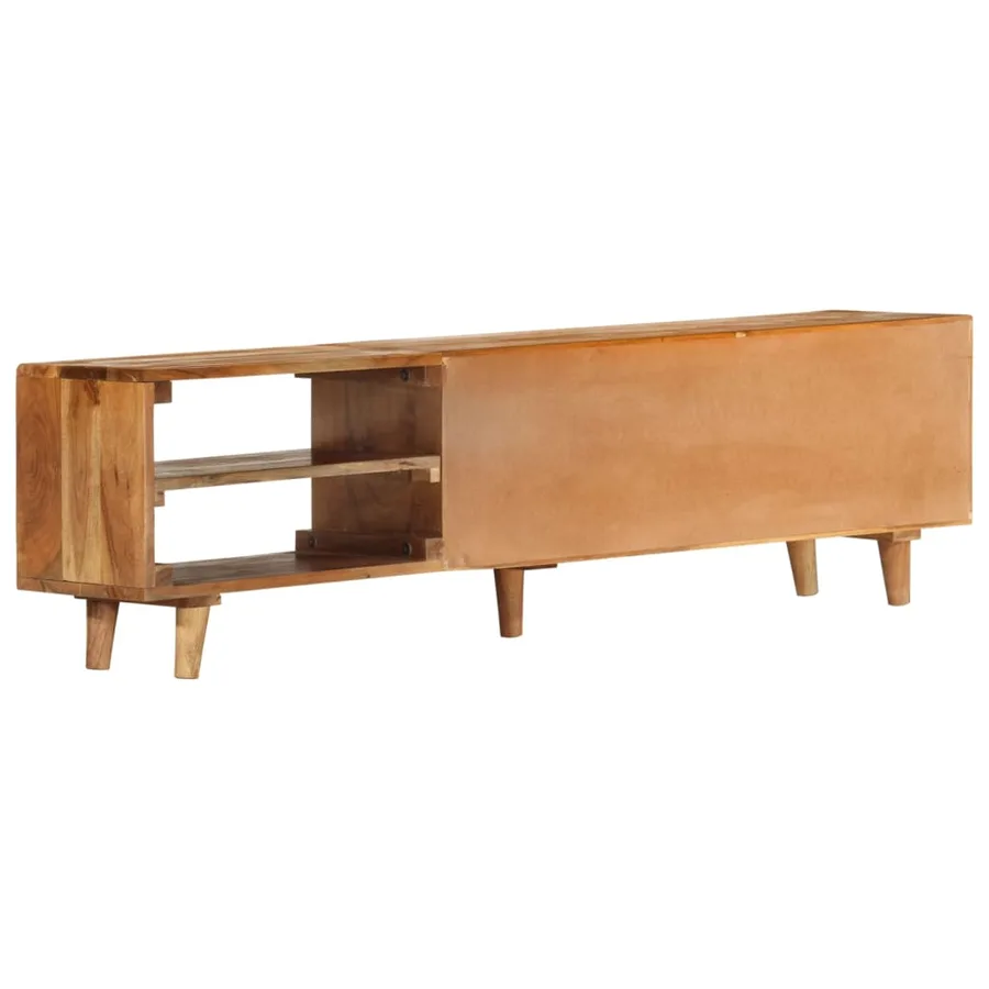 Meuble TV bois massif d'acacia avec finition miel 140x30x40 cm - 3
