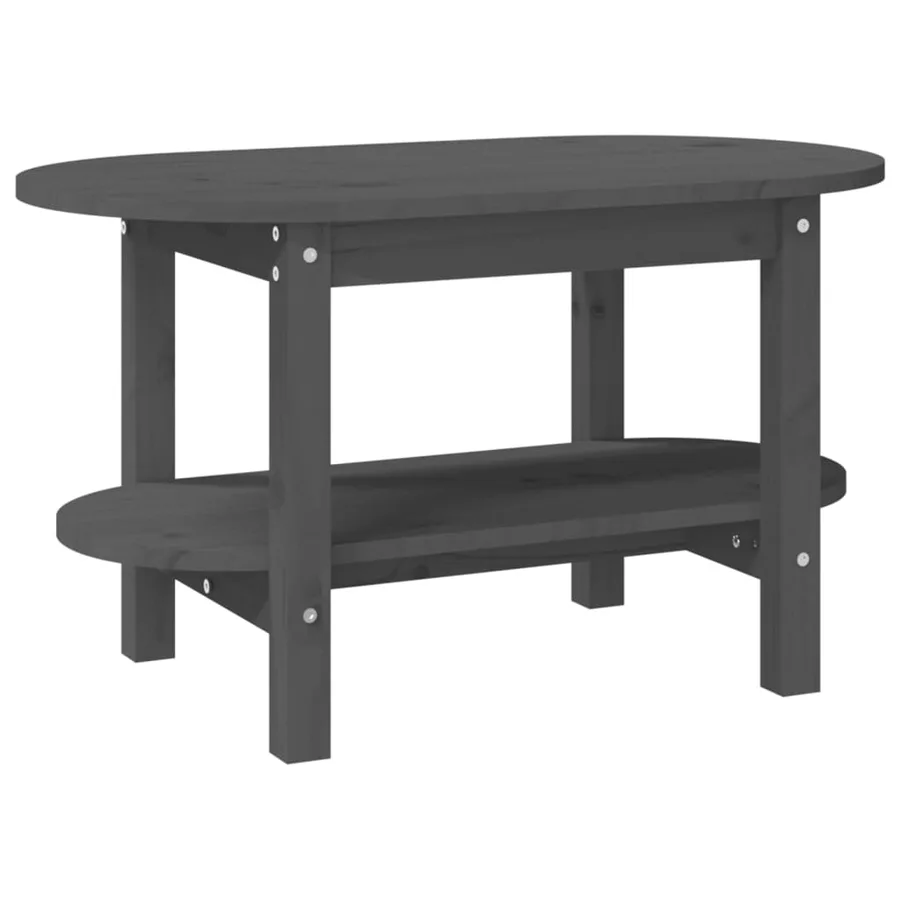 Table basse Gris 80x45x45 cm Bois massif de pin - 2
