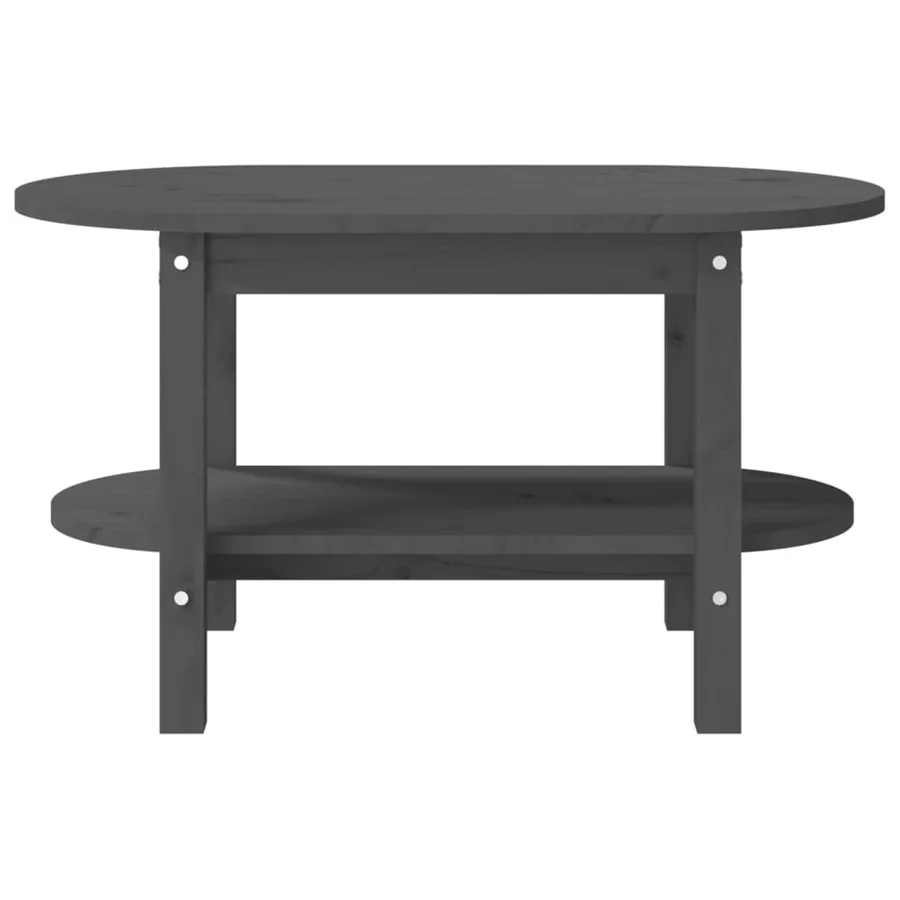 Table basse Gris 80x45x45 cm Bois massif de pin - 5