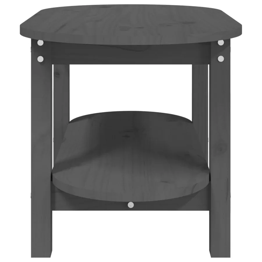 Table basse Gris 80x45x45 cm Bois massif de pin - 6