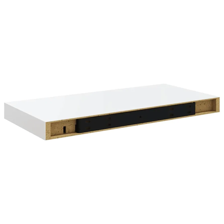 Étagère murale flottante 2 pcs Blanc brillant 50x23,5x3,8 cm MDF - 9