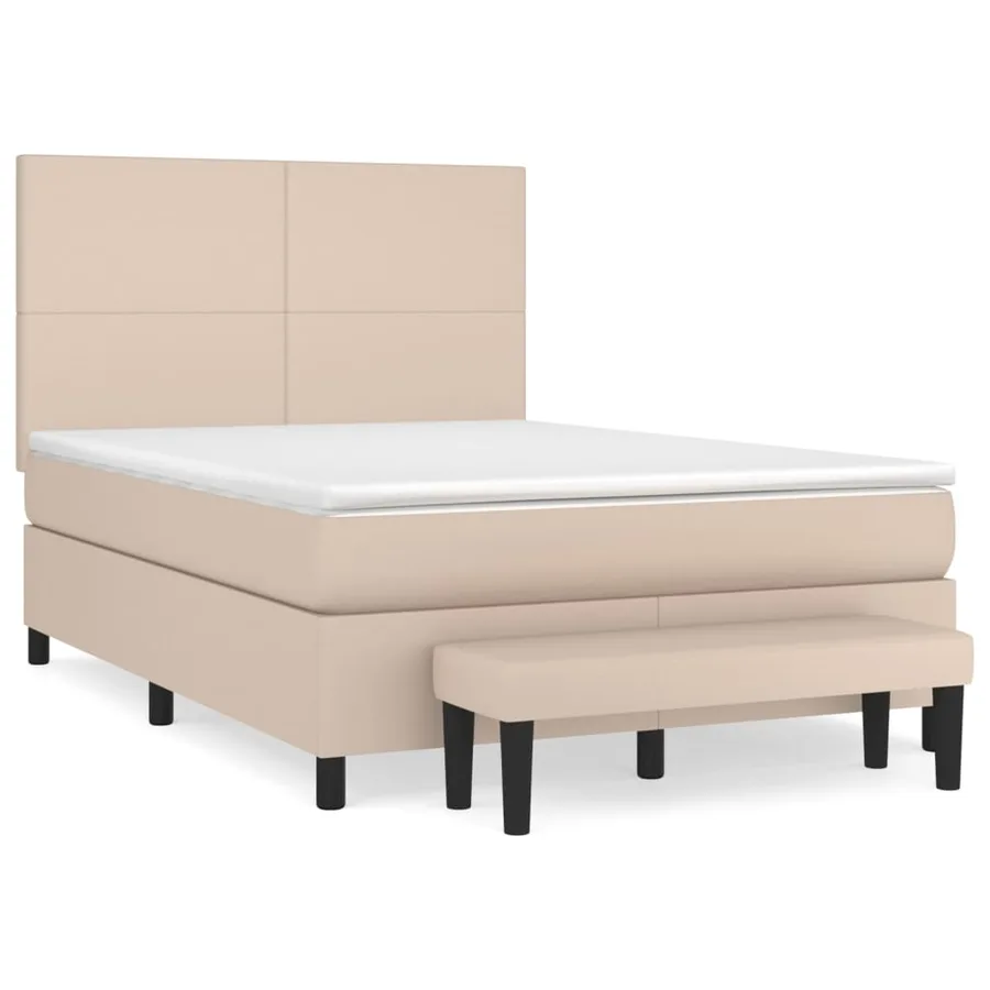 Sommier à lattes de lit avec matelas Cappuccino 140x200 cm - 2