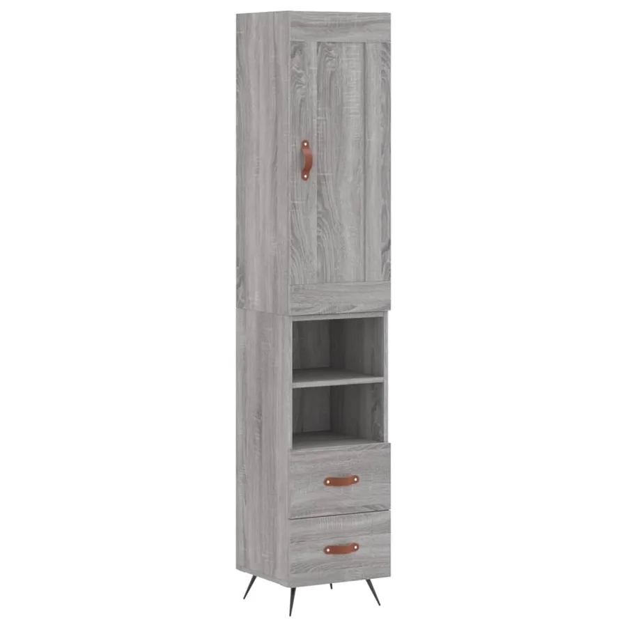 Buffet haut Sonoma gris 34,5x34x180 cm Bois d'ingénierie - 2