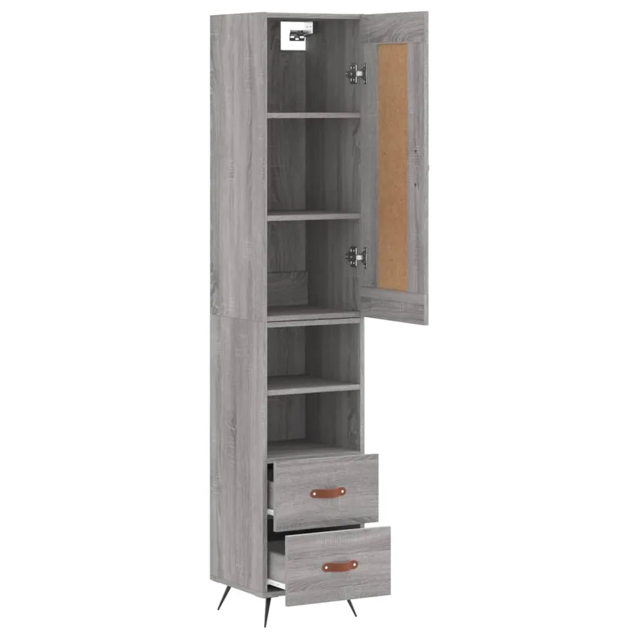 Buffet haut Sonoma gris 34,5x34x180 cm Bois d'ingénierie - 4
