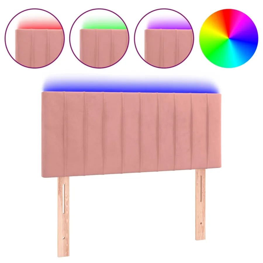 Tête de lit à LED Rose 100x5x78/88 cm Velours - 2