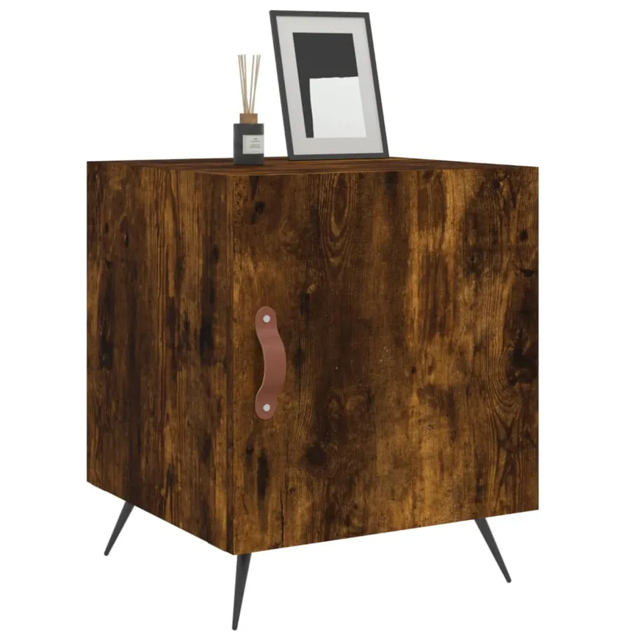 Tables de chevet 2 pcs chêne fumé 40x40x50 cm bois d'ingénierie - 4