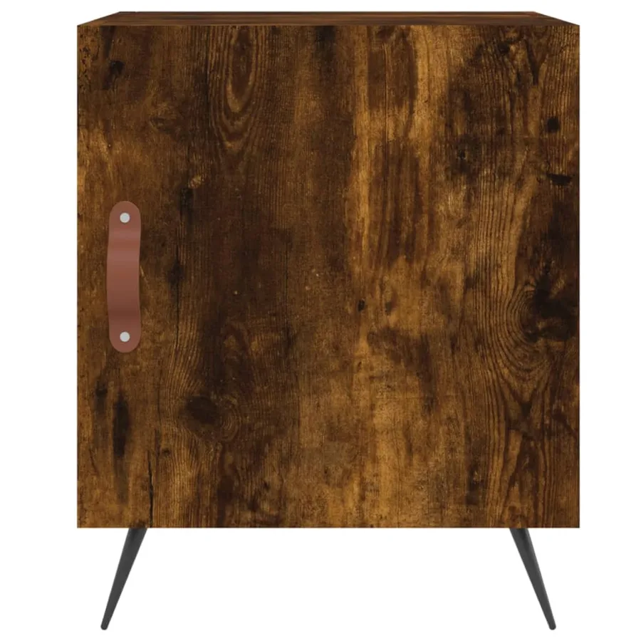 Tables de chevet 2 pcs chêne fumé 40x40x50 cm bois d'ingénierie - 6